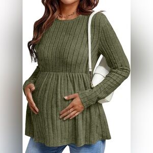 Long Sleeve Ribbed Maternity Tunic (set of two)